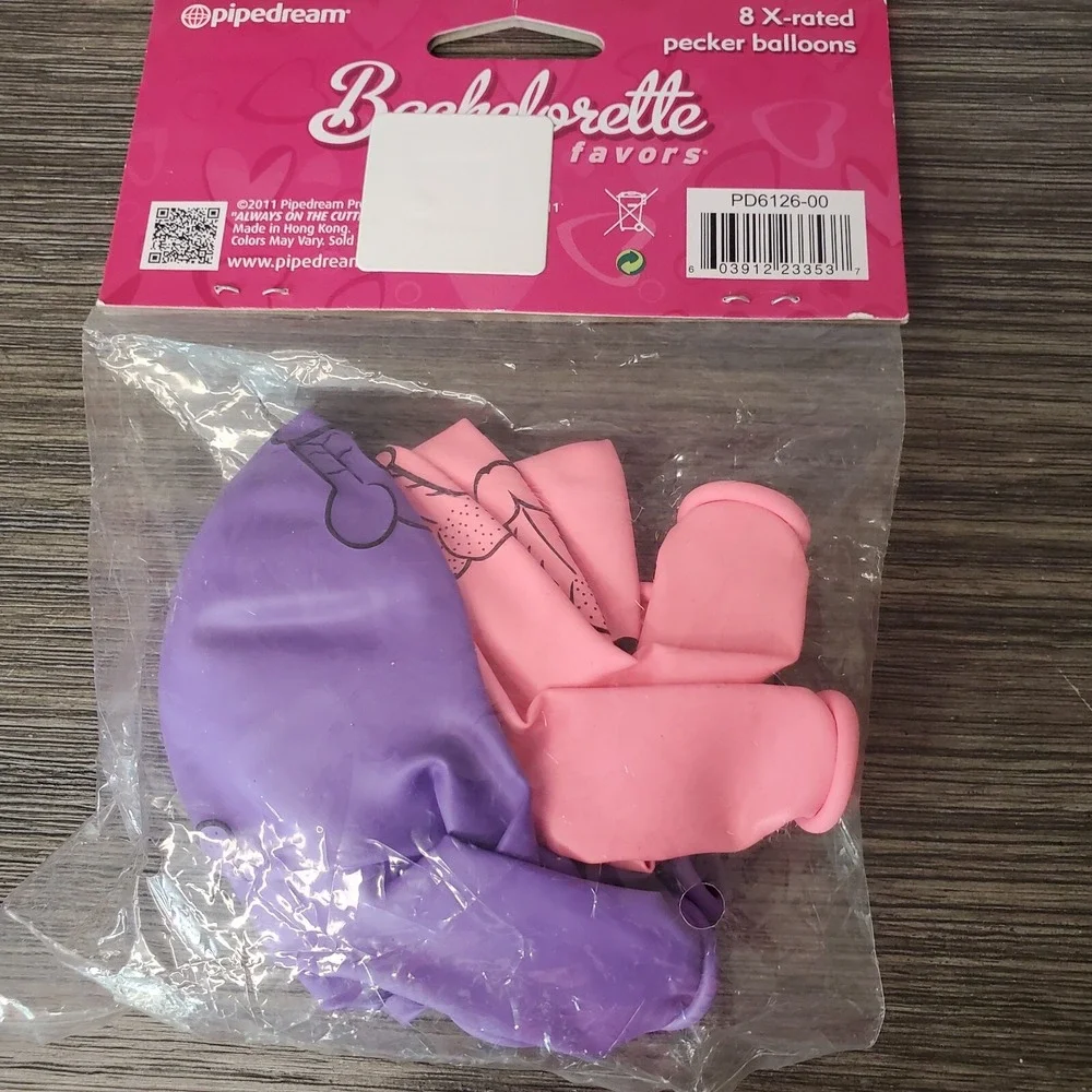 Bachelorette 8 X-Rated Adult Pecker Party Balloons Pink / Purple Gag Prank Gift